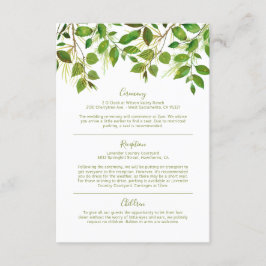 Elegant Greenery Meadow Hochzeitsinformationen Begleitkarte