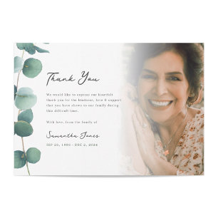 Elegant Greenery Memorial Foto Vielen Dank