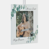 Elegant Greenery Memorial Ornament Aus Glas (Vorderseite Rechts)