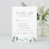 Elegant Greenery Menü Auswahl RSVP Karte (Stehend Vorderseite)