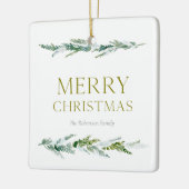 Elegant Greenery Merry Christmas Keramikornament (Links)