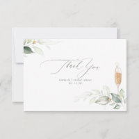 Elegant Greenery Minimal Brautparty Vielen Dank