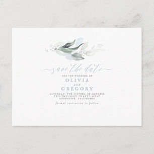 Elegant Greenery Minimal Save the Date Ankündigungspostkarte