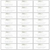 Elegant Greenery Modern Guest Name Address Labels (Vorderseite)