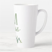 Elegant Greenery Monogram Individuelle Name and In Milchtasse (Rechts)
