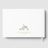 Elegant Greenery Monogram Wedding Gold Foil Gästebuch (Rückseite)