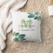 Elegant Greenery Monogram Wedding Kissen (Decke)