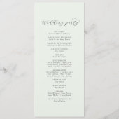 Elegant Greenery Monogram Wedding Program Programm (Rückseite)
