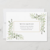 Elegant Greenery Moving Ankündigung (Vorderseite)