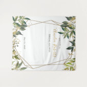 Elegant Greenery n Gold Floral Bridal Shower Wandteppich (Vorderseite (Horizontal))