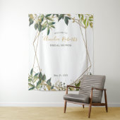 Elegant Greenery n Gold Floral Bridal Shower Wandteppich (Beispiel)