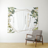 Elegant Greenery n Gold Floral Bridal Shower Wandteppich (Beispiel (Horizontal))