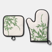 Elegant Greenery Ofenhandschuh & Topflappen-Set (Vorderseite)