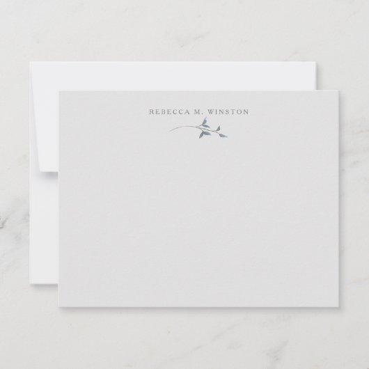 Elegant Greenery Personalisiert Simple Mitteilungskarte (Vorderseite)