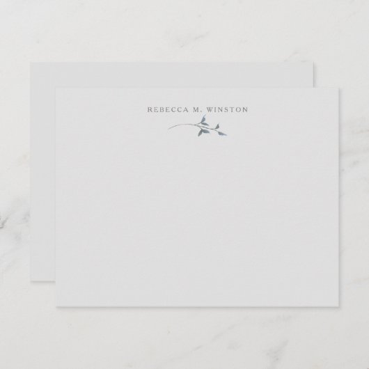 Elegant Greenery Personalisiert Simple Mitteilungskarte (Vorne/Hinten)