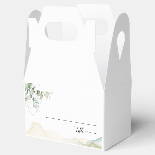 Elegant Greenery Platzkarte / Geschenkschachtel (Geöffnet)