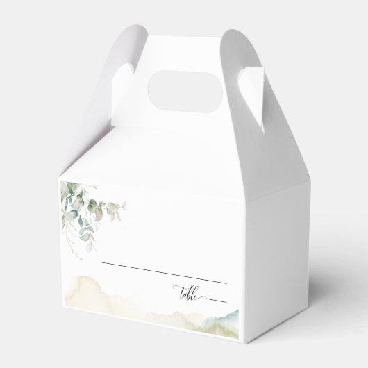 Elegant Greenery Platzkarte / Geschenkschachtel (Vorderseite)