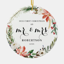 Elegant Greenery Poinsettia Weihnachten