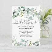 Elegant Greenery | QR-Brautparty Einladung (Stehend Vorderseite)