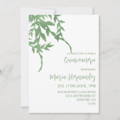 Elegant Greenery Quinceañera Einladung (Vorderseite)