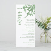Elegant Greenery Quinceañera Menükarte (Stehend Vorderseite)