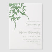 Elegant Greenery Quinceañera Pergament Einladungen (Vorderseite)