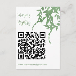 Elegant Greenery Quinceañera Registry Begleitkarte