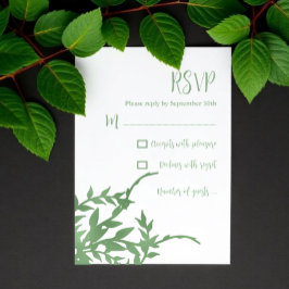 Elegant Greenery Quinceañera RSVP Karte