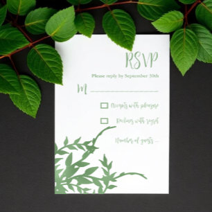 Elegant Greenery Quinceañera RSVP Karte