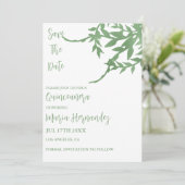 Elegant Greenery Quinceañera Save The Date (Stehend Vorderseite)