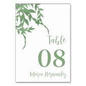 Elegant Greenery Quinceañera Tischnummer (Rückseite)