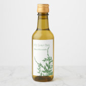 Elegant Greenery Quinceañera Weinetikett (Vorderseite)