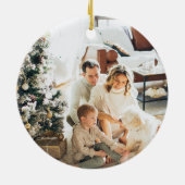 Elegant Greenery Red Calligraphy Christmas Keramik Ornament (Hinten)