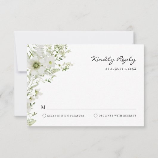 Elegant Greenery RSVP Card (Vorderseite)