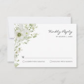Elegant Greenery RSVP Card Karte (Vorderseite)