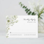 Elegant Greenery RSVP Card Karte (Stehend Vorderseite)