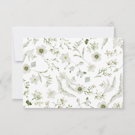 Elegant Greenery RSVP Card Karte (Rückseite)