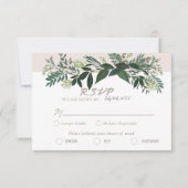 Elegant Greenery RSVP Card Wahlmöglichkeiten Karte (Vorderseite)