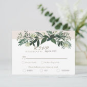 Elegant Greenery RSVP Card Wahlmöglichkeiten Karte (Stehend Vorderseite)