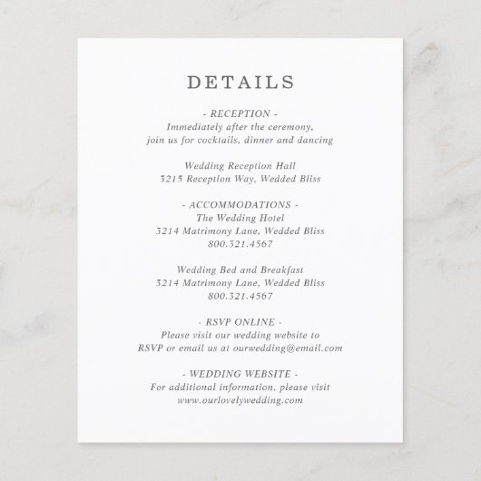 Elegant Greenery Rustic Budget Einladung Hochzeit (Rückseite)