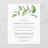 Elegant Greenery Rustic Budget Einladung Hochzeit (Vorderseite)
