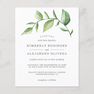 Elegant Greenery Rustic Budget Einladung Hochzeit