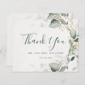 Elegant Greenery Rustic Eucalyptus Dankeschön Kart (Vorne/Hinten)