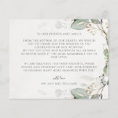 Elegant Greenery Rustic Eucalyptus Dankeschön Kart (Rückseite)