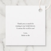 Elegant Greenery Rustic Eukalyptus Brautparty Geschenkanhänger (Rückseite)