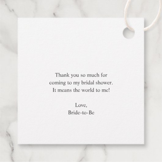 Elegant Greenery Rustic Eukalyptus Brautparty Geschenkanhänger (Rückseite)