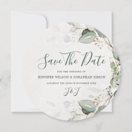 Elegant Greenery Rustic Eukalyptus Floral Save The Date
