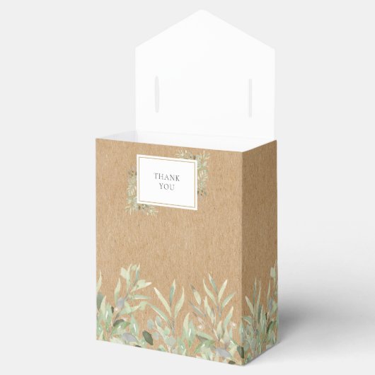 Elegant Greenery Rustic Kraft Wedding Geschenkschachtel (Geöffnet)