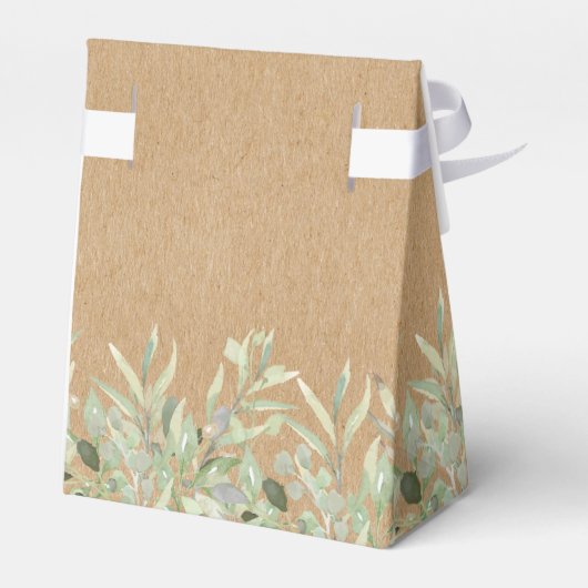 Elegant Greenery Rustic Kraft Wedding Geschenkschachtel (Rückseite)