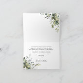 Elegant Greenery Rustic Wood Dankeskarte (Innenseite)